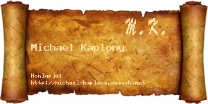 Michael Kaplony névjegykártya